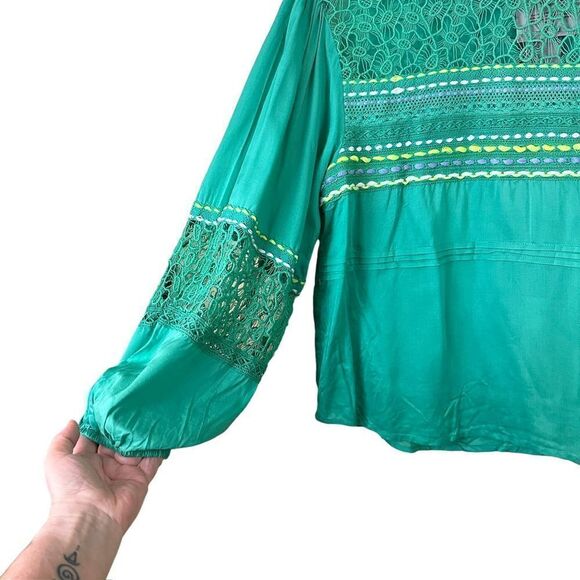 Anthropologie Blink London Sunshine Peasant Top Blouse Size Medium - Picture 15 of 16